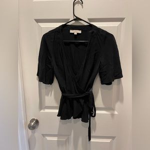 XS Loft Black Wrap Top